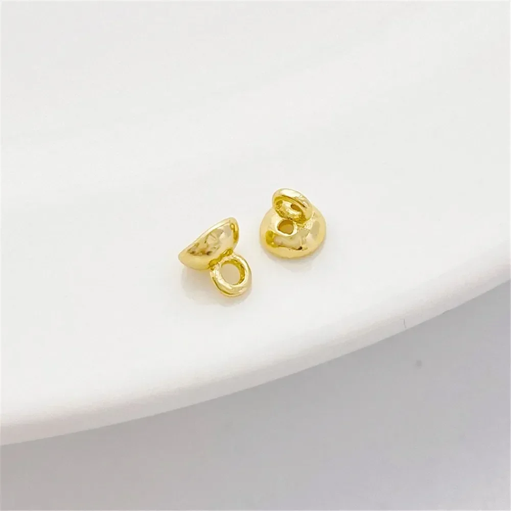 14K Gold Color Buttons, Pearl Caps, Connected Closure Buckles, Handmade DIY String Bracelets, Necklaces, Accessories, Materials