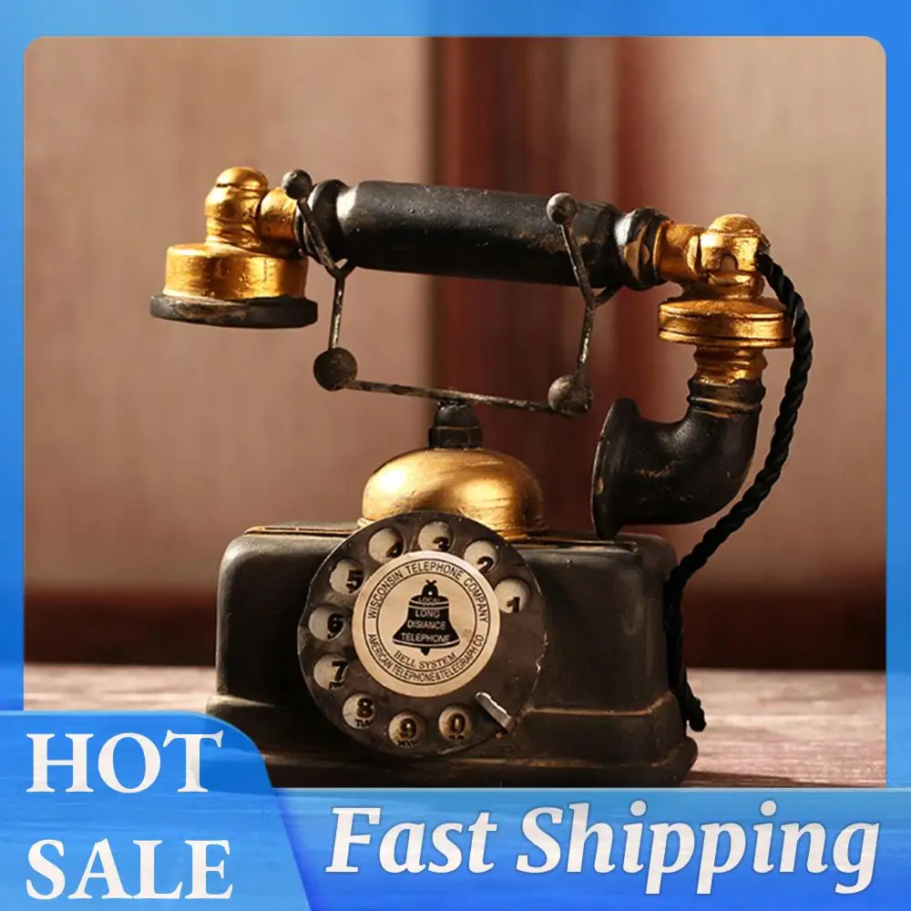 

Ретро-модель телефона из смолы в винтажном стиле, декоративное украшение для дома, сувенир ручной работы