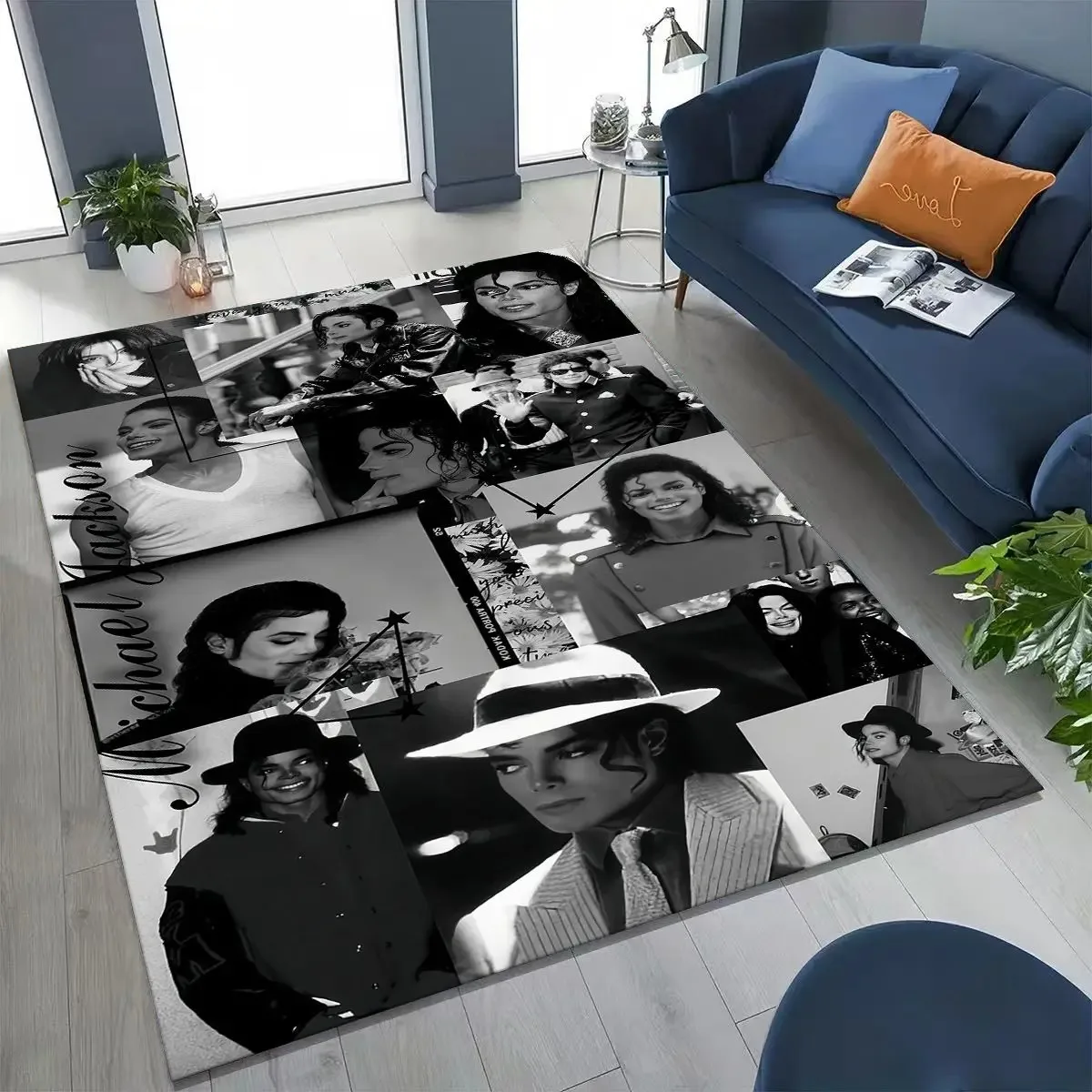 Fashion MJ Michael Jackson King of Pop Art Rug for Bedroom Living Room Sofa Home Doormat Decor Large Kids Non-slip Floor Mat