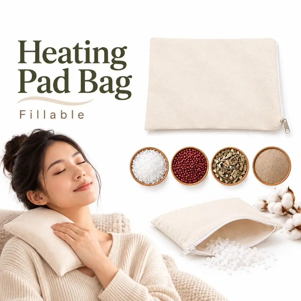 New Cotton Heating Pad Bag Zipper Closure Thickened Fabric Warming Pouch Portable Reusable Heat Pack Bag Home Warming Use