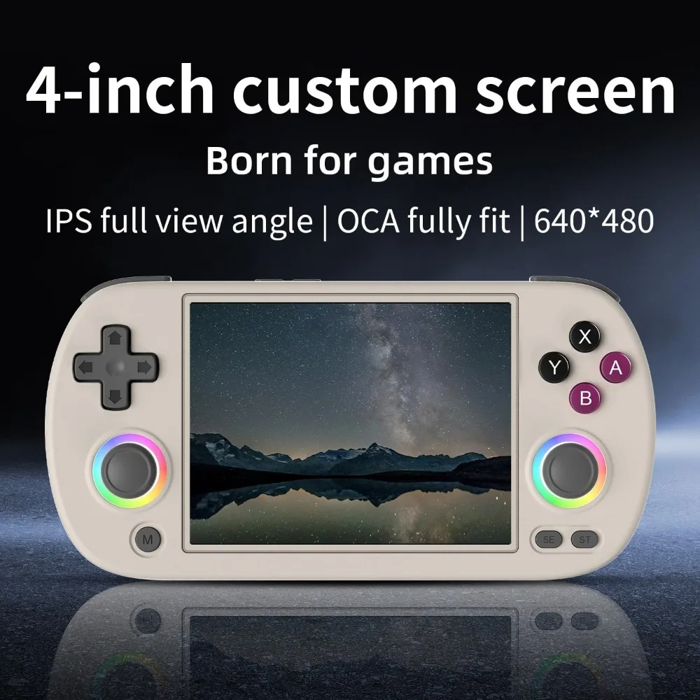 Top Pick Retro Handheld Game Console 4.0'' IPS Screen 64GB 5000+ Games Linux WiFi Bluetooth HD TV Output Gray view 6