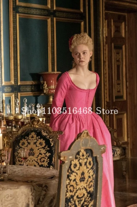 Peach Pink Victorian Prom Party Dress Round Neck Corset Corset Long Civil War Medieval Masquerade Vestidos Para Eventos Especial