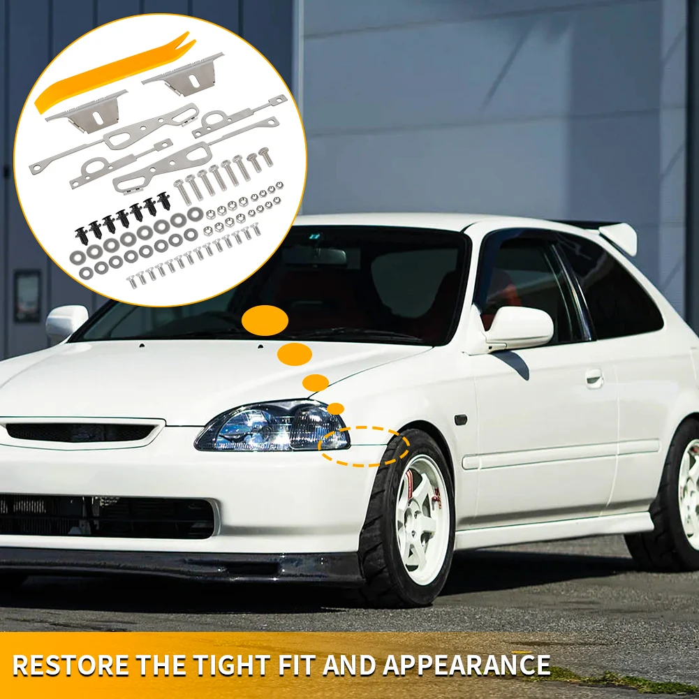 

For Honda Civic 96-00 EK Hatchback Coupe With Hardware Hatch Front And Rear Bumper Lifts Car Accessories