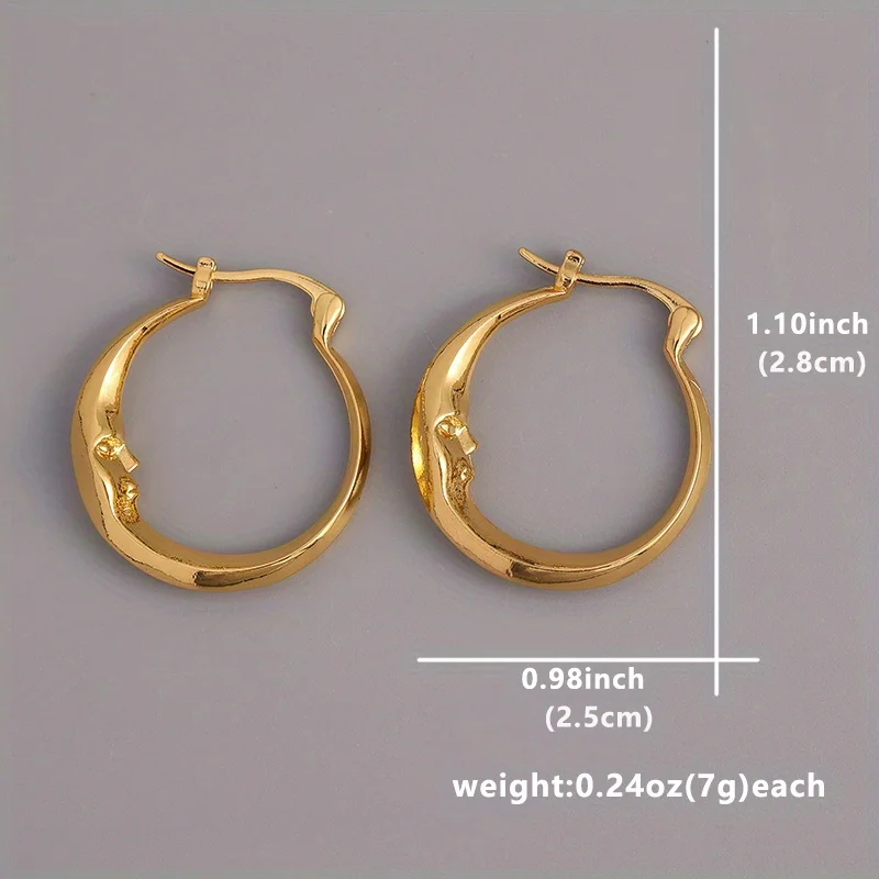 Chic Moon-Shaped Hoop Earrings - Durable Zinc Alloy - Versatile Accessory for Any Occasion - Ideal Gift for Women