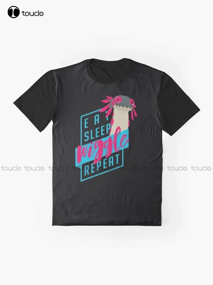 Eat. Sleep. Wiggle. Repeat. - Monster Hunter Design Graphic T-Shirt Digital Printing Tee Shirts Streetwear Xxs-5Xl New Popular