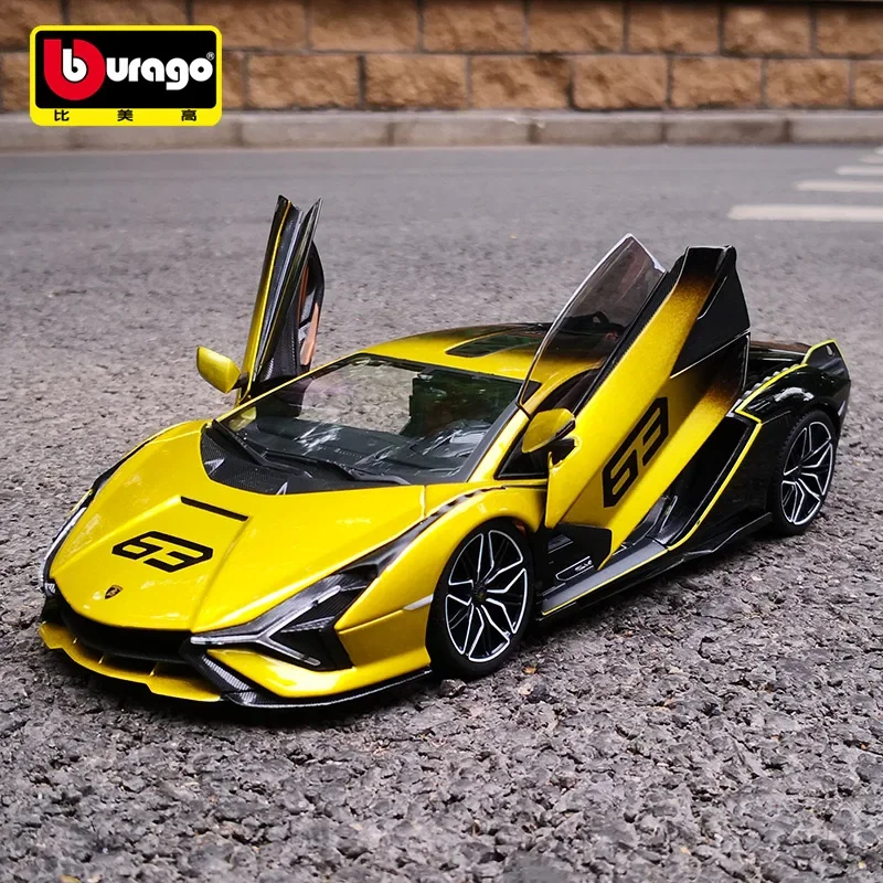 Bburago 1:18 Lamborghini Sian FKP 37 Alloy Sports Car Model Diecast Metal Toy Car Model High Simulation Collection Children Gift