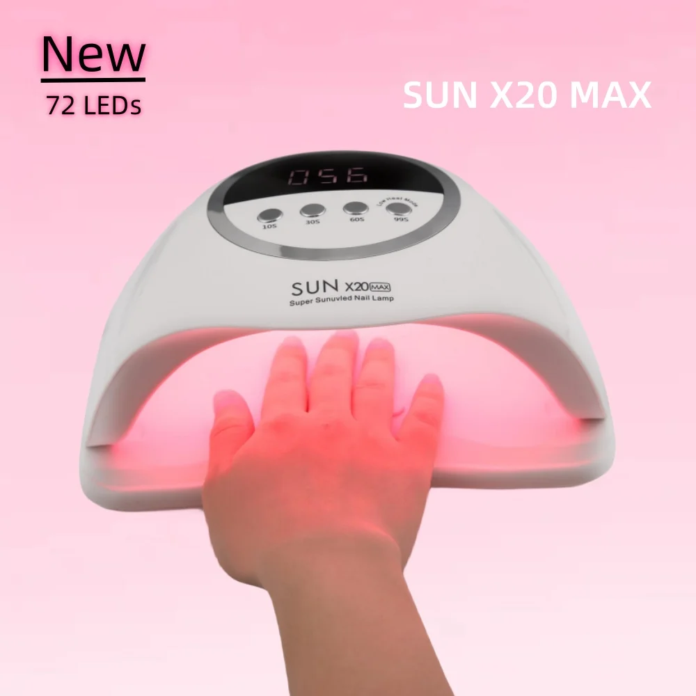 2024 New SUN X20 MAX UV LED Nail Lamp Quick Dry Nail Gel Polish Home Salon Nail Dryer Lamp for Manicure with Auto Sensor