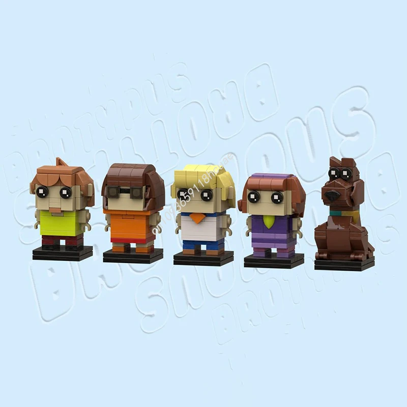 

451pcs MOC Shaggy Velma Fred Daphne Detective Dog Brickheadz Model Building blocks craft toys creative Birthday Christmas gifts