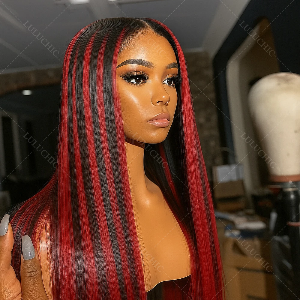 

Бесклеевые парики из натуральных волос Go 30-дюймовые костяные прямые парики из натуральных волос Предварительно вырезанные 5X5 Hd Кружевная застежка Красные мелированные парики Человеческие волосы