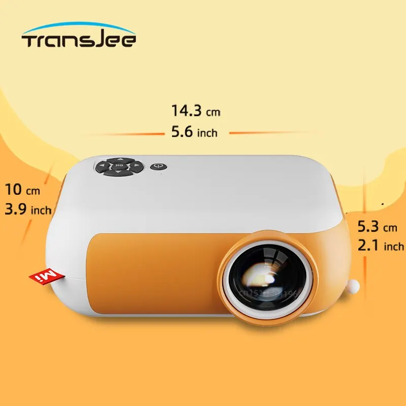 Transjee-Mini budgétaire portable A10, cinéma maison, 3D, LED, gingembre, haute qualité, 4K, 1080P, port HD, Smart TV