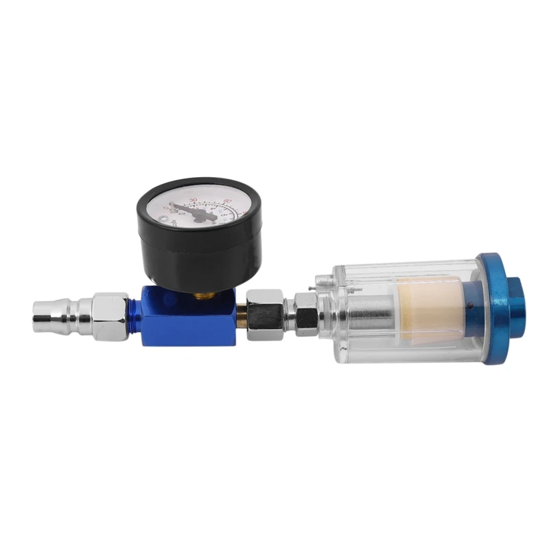 1/4 Scratch Air Pressure Regulator Gauge Spray Tool & In-Line Water Trap Filter Oil-Water Separator Pneumatic Tool
