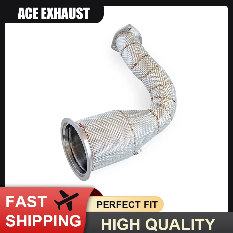 

ACE Car Accessories Free Flow Downpipe for Porsche Cayenne (E3 9Y0) 3,0T Exhaust Header With Heat Shield Exhaust Pipes