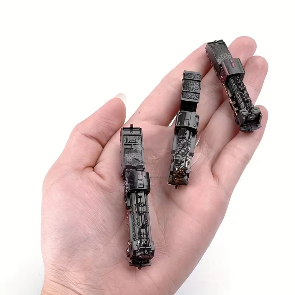 9 teile/satz Mini Zug Modelle Unmontiert High-Speed-Schiene Dampf Zug Sammlung Manuelle Bedienung Ideal Für Modell Szene Ornamente