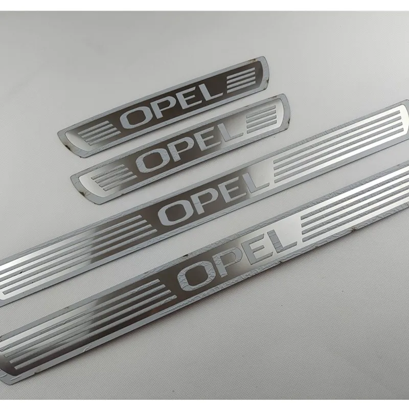 

For opel astra zafira corsa mokka Door Sill Scuff Plate Guard Stainless Steel Kick Pedal Sticker Car Styling Accessories