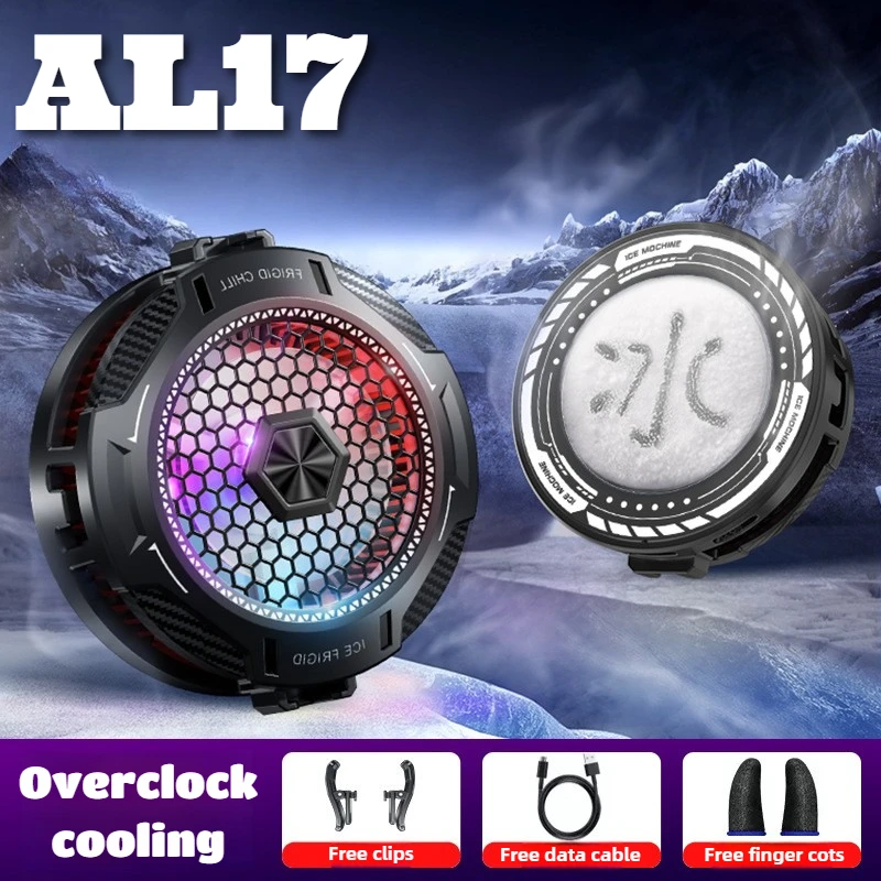 

AL17 Mobile Phone Game Cooler Magnetic/Back-clip 2 IN 1 Universal Cooling Fan Radiator for IPhone15 14 13 Pro Max Cool Heat Sink