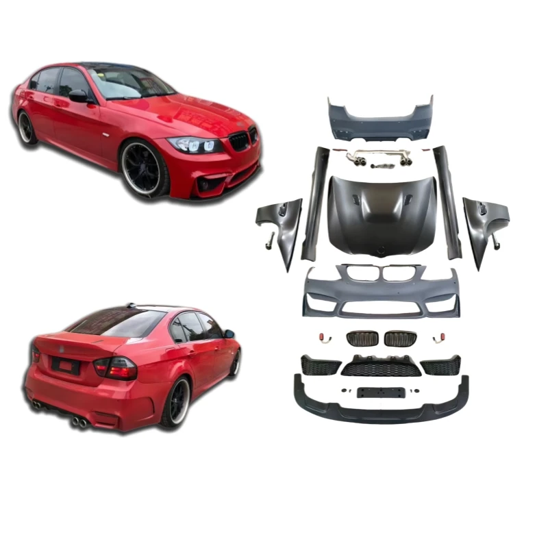 

For Car Parts M4 Body Kit For BMW 3 E90 330 320 340 350 2005-2012 Front Bumper Rear Exhaust Tips Fenders Hood