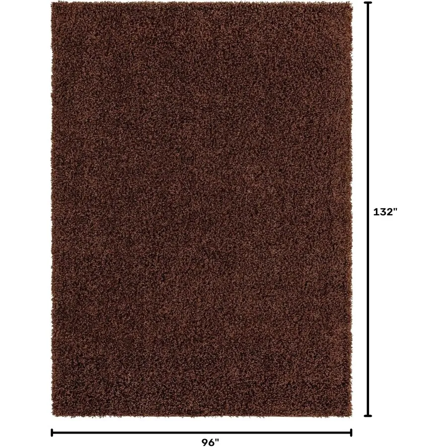 Solid Shag Rug 7' 10 x 11' Shag Rug Plush Feel for Bedrooms, Living Rooms, and Playrooms