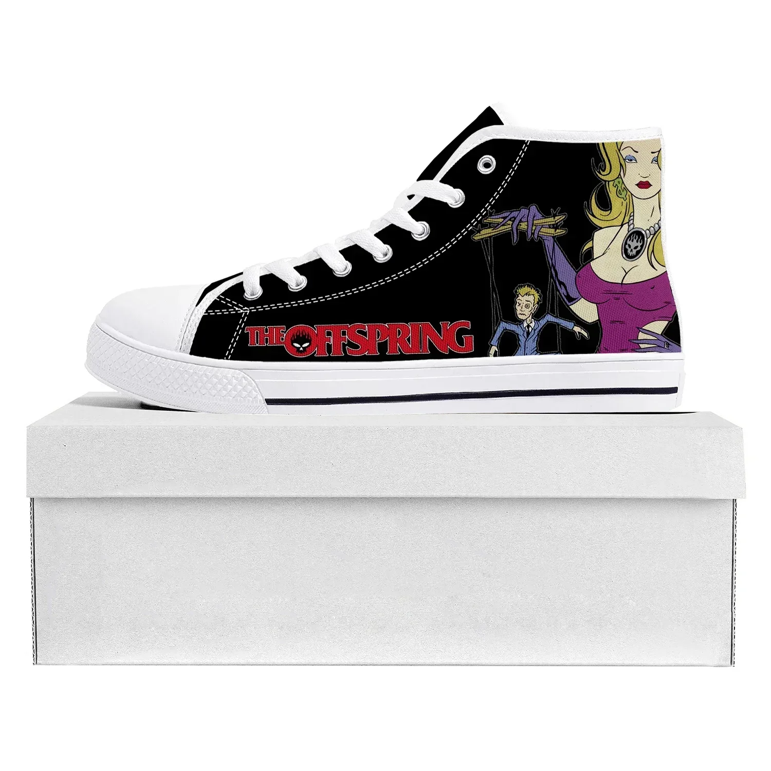 

The Offspring Rock Band High Top High Quality Sneakers Mens Womens Teenager Canvas Sneaker Casual Couple Shoes Custom Shoe Black