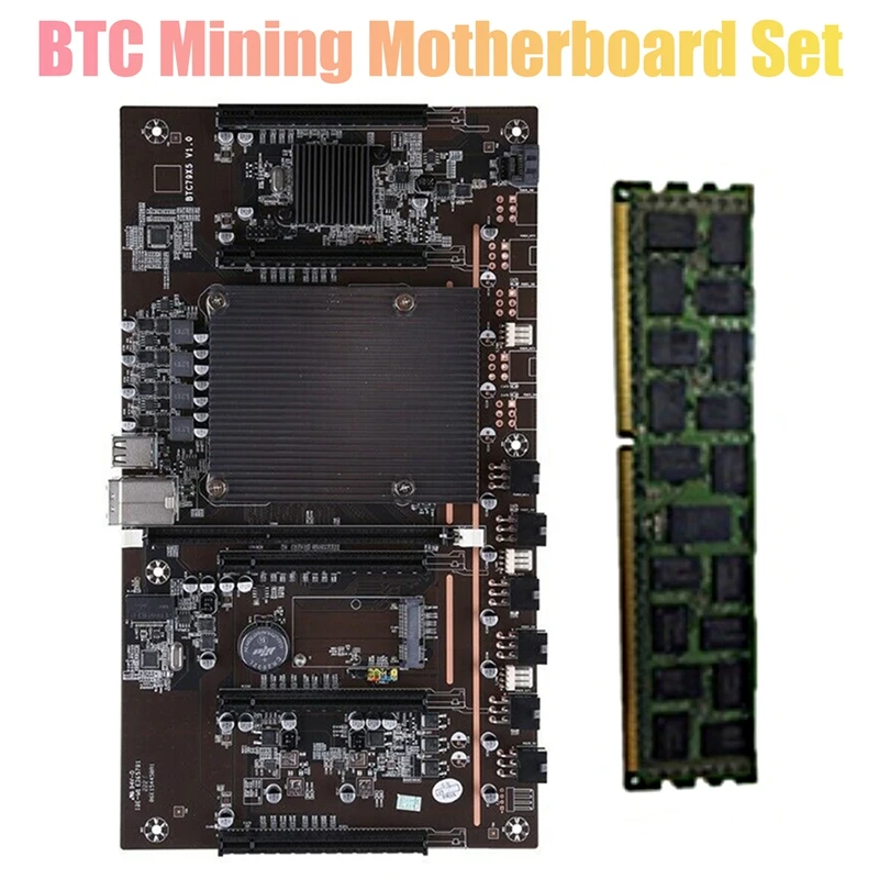 X79 H61 BTC Mining Motherboard With RECC 4G DDR3 Memory LGA 2011 DDR3 Support 3060 3080 Graphics Card For BTC Miner