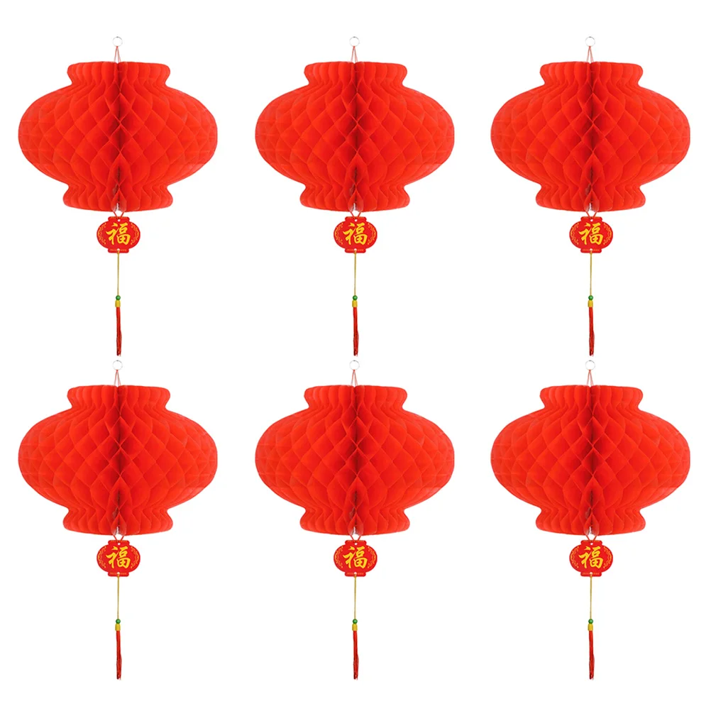 

30pcs Round Folding Lanterns Red Hanging Decorative Plastic Festive Atmosphere Spring Festival Wedding Birthday Party