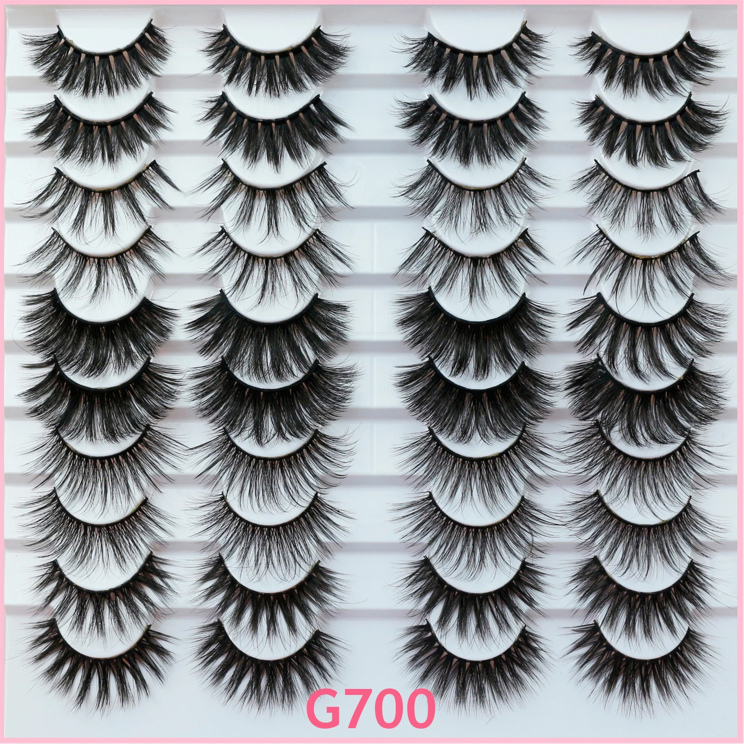 Abestyou 11-18mm 20pairs Natural Fake EyeLashes Book Individual Wispy Thick Faux Mink Cat Eye Lashes Makeup Tools Wholesale