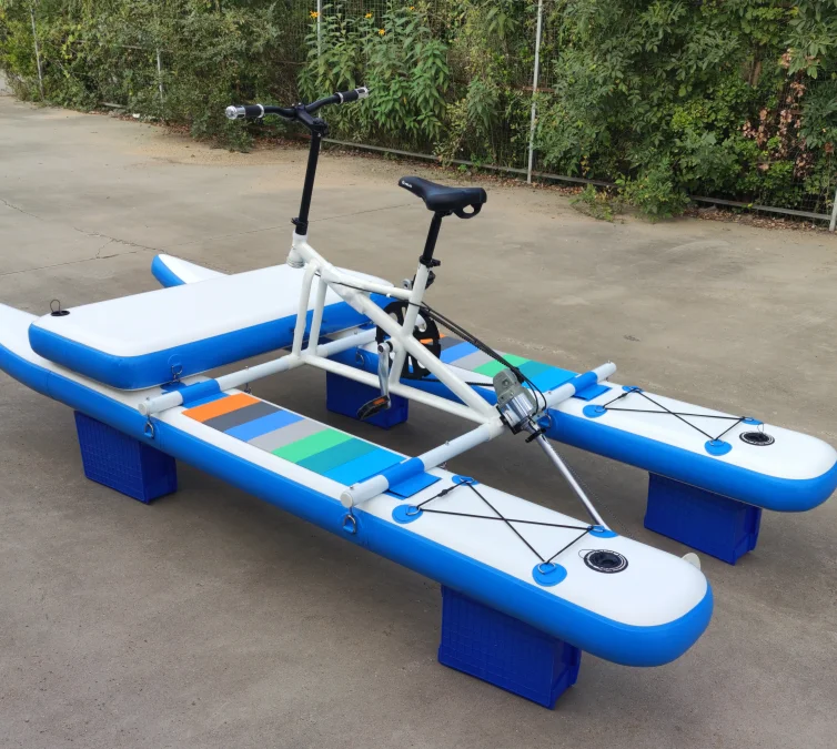 Water Bike with Floating Pad,Pedal Drive,PVC Inflatable Wire Drawing Material,Load Bearing 120kg,for Outdoor Sea,lakes,rivers