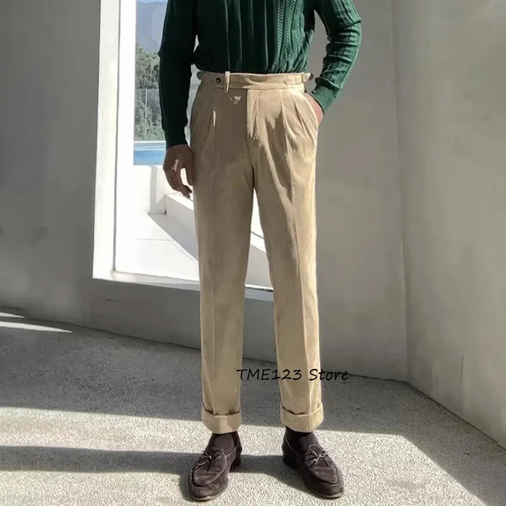 

Corduroy Fabric Work Pants for Man Business Casual Straight Leg Classic Men's Pants Trousers Trouser Tailoring Clothing