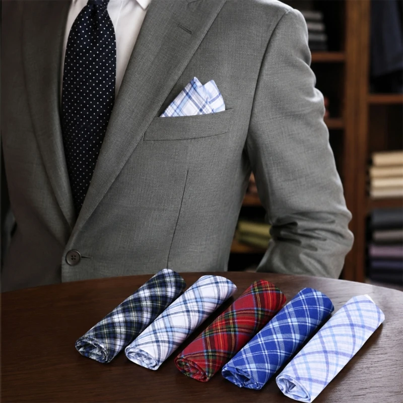 31bb-40-x-40cm-cotton-handkerchief-set-checked-cloth-handkerchiefs-5-pack-soft-pocket-square-styling-for-daily-carry