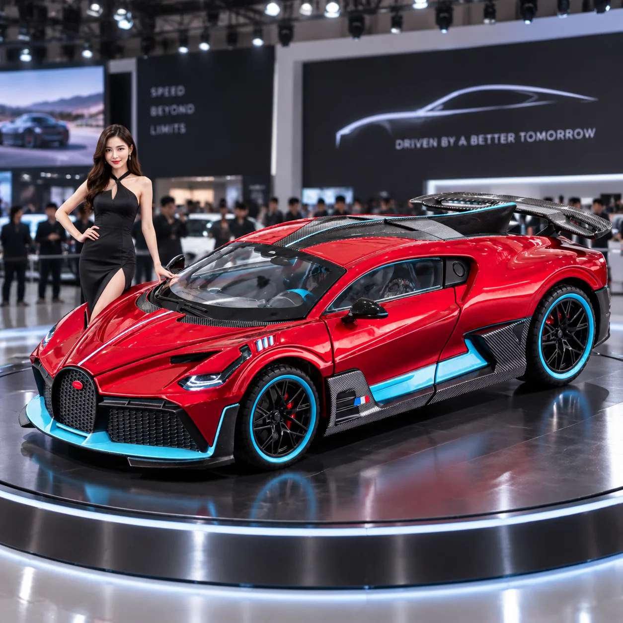 KMM 1:24 Luxury Sports Car Alloy Diecast Model with Sound, Light, Pull-back Function, Ideal gift for Car Model Collectors