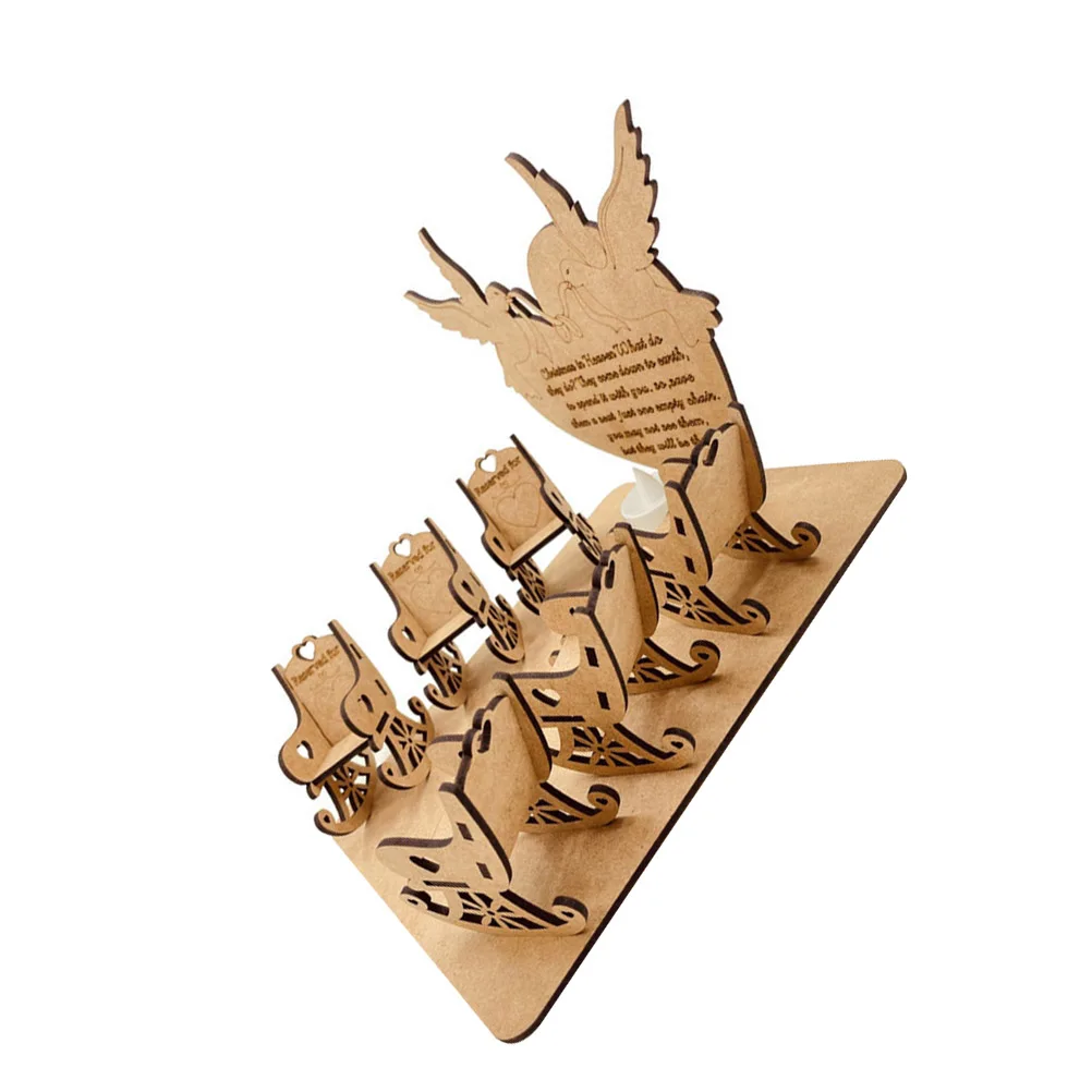 

1Pcs Wood Craft Xmas Chair Decor Christmas DIY Memorial Decoration Desktop Festival Family Ornament Xmas Chair Ornament