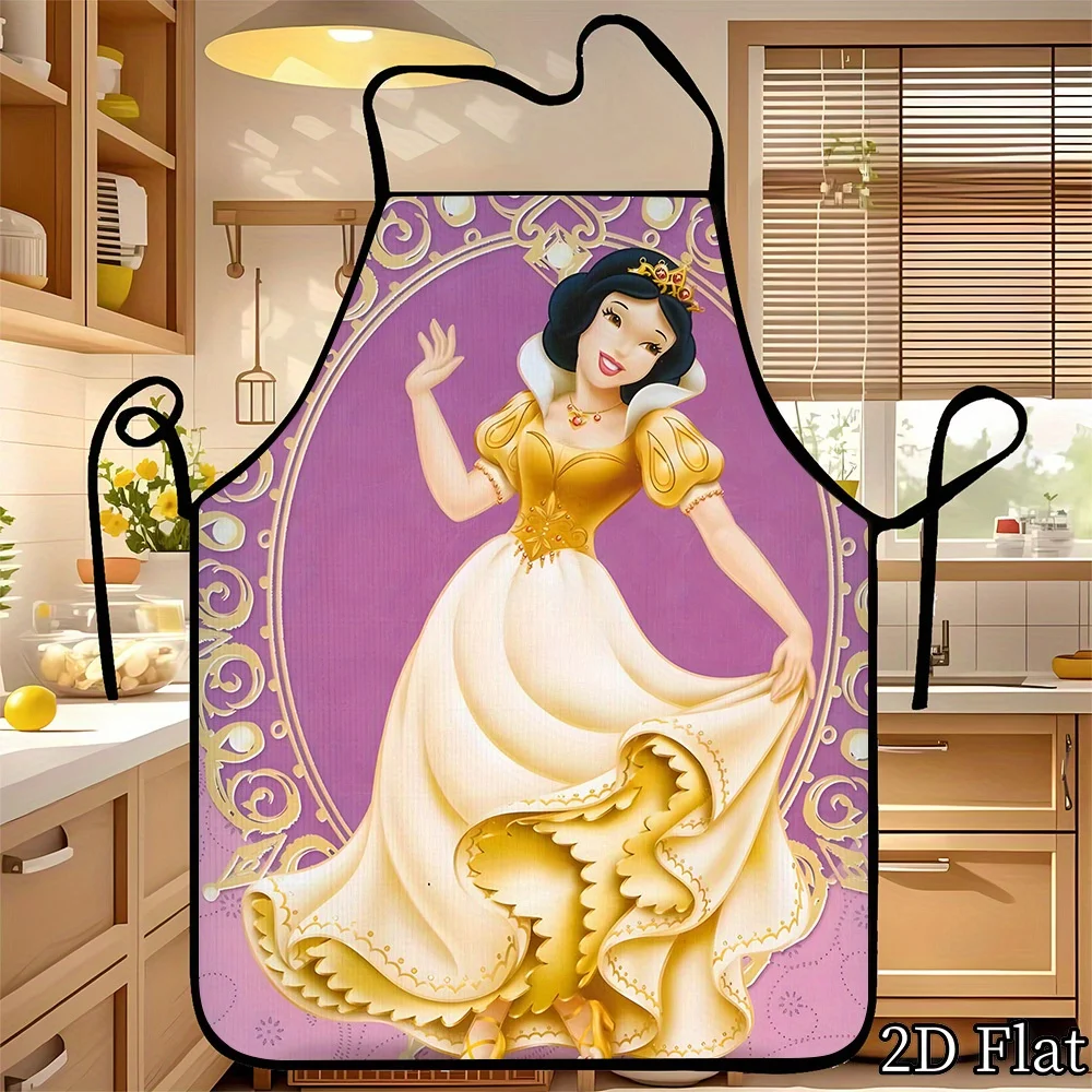 

Цельный фартук Disney, черный бордюр, Белоснежка, идеально подходит для поделок, выпечки, живописи, уборки кухни и дома, фартук для шеф-повара, официанта, кафе, барбекю, кухонные принадлежности