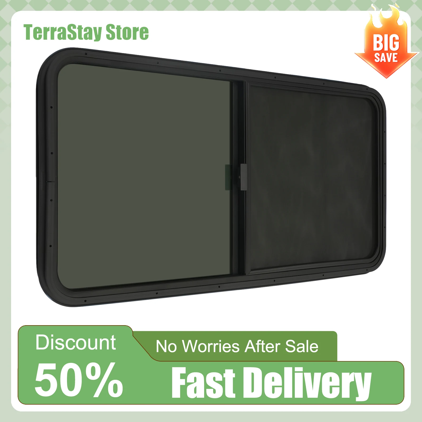 

Универсальное окно автофургона для боковой установки прицепа-капель, конфиденциальная вентиляция автофургона, подходит для толщины листового металла 2-6 мм 48-55 мм