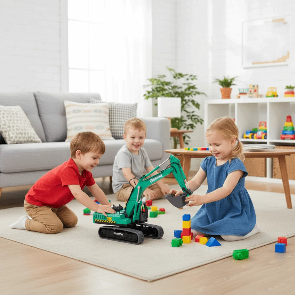 

Simulation Inertial Engineering Vehicle Rotatable Flexible Joints Excavator Model Pull Arm Desk Ornaments Forklift Car Model