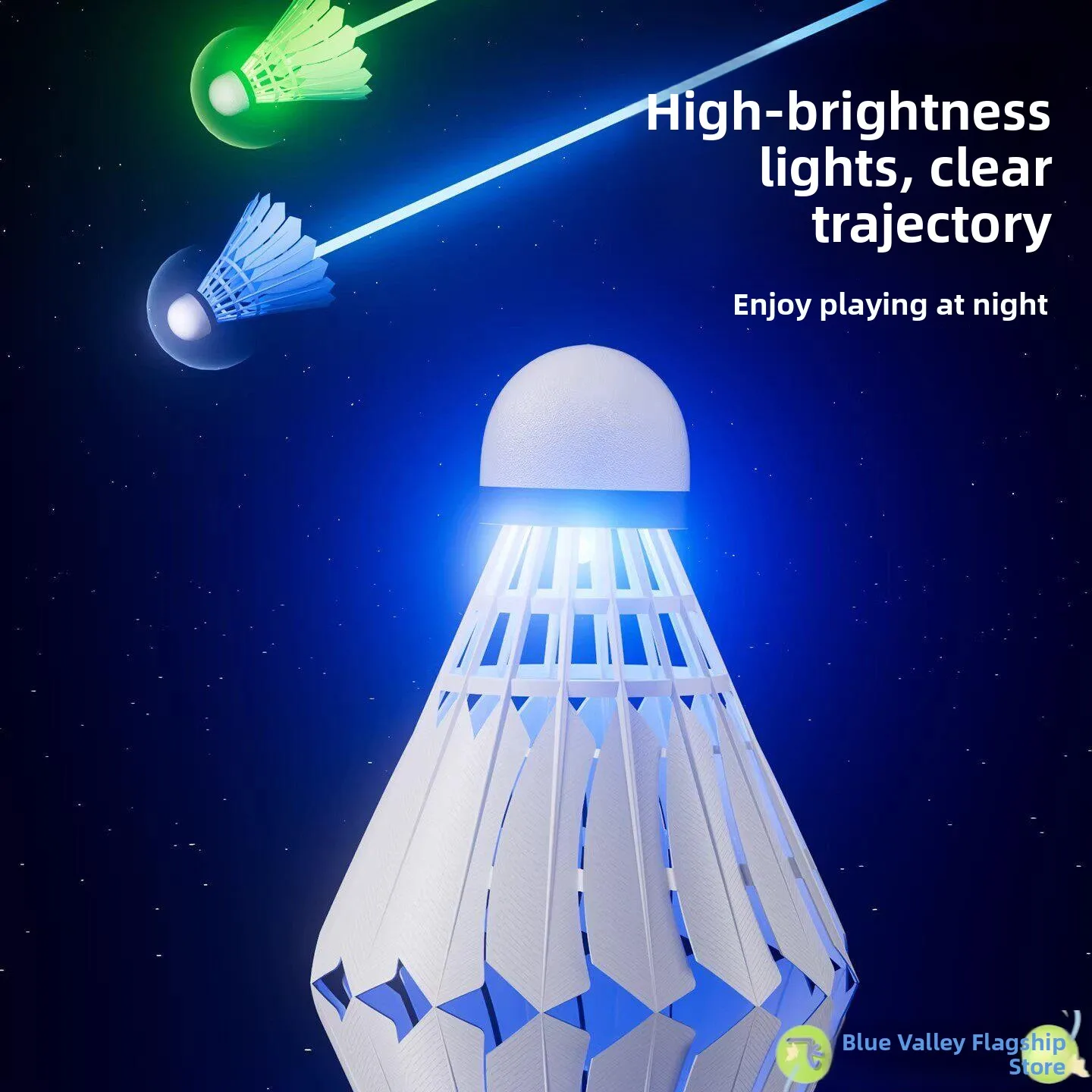 

Светящиеся в темноте воланы для бадминтона: ветроустойчивые, флуоресцентные, прочные, для ночной игры на улице, с гусиными перьями, светящиеся нейлоновые шарики