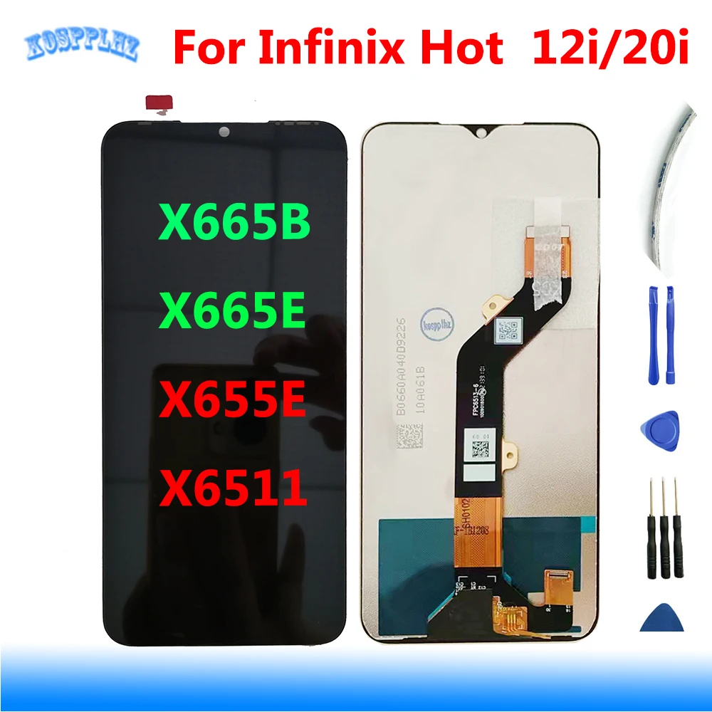 

6,6 "оригинальный для Infinix Hot 20i /12i X665E X665C X655B X655E 6511 ЖК-дисплей кодирующий преобразователь сенсорного экрана в сборе для Infinix Ho