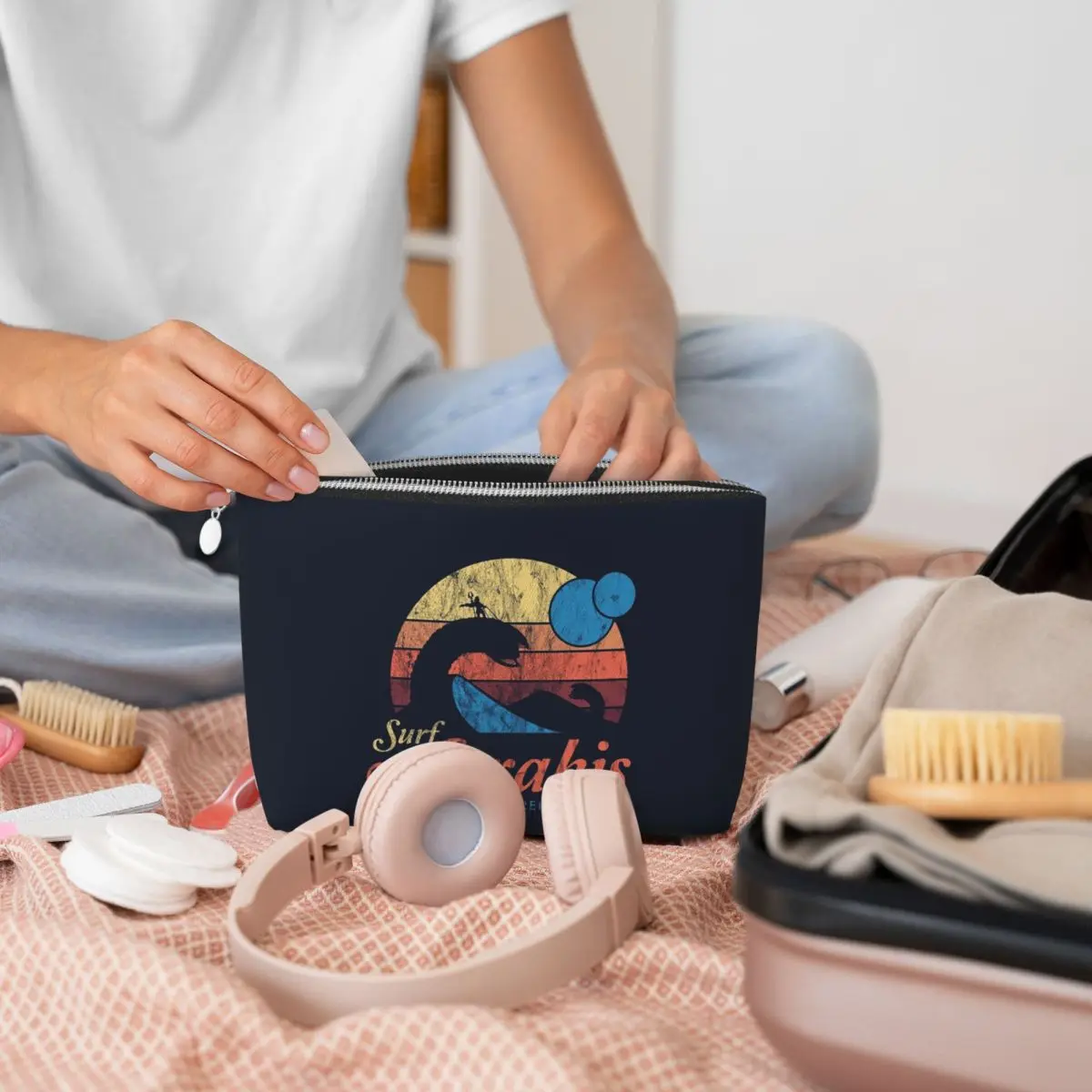 زيارة Arrakis المتعثرة تصفح الكثبان الرملية الخيال العلمي المرأة حقيبة مستحضرات التجميل السفر ماكياج المنظم الحقيبة أدوات الزينة تخزين Dopp عدة #6