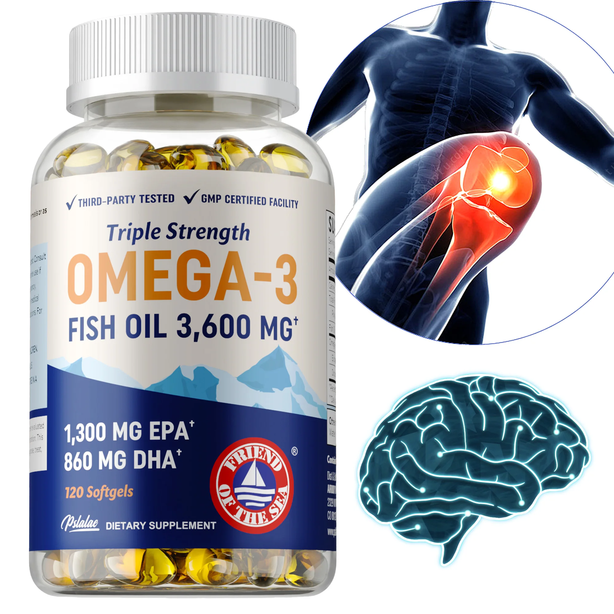 

Капсулы с рыбьим жиром Omega 3, Omega-3, EPA и DHA, антиоксидант, поддерживает здоровье глаз, кожи и сердец, уменьшает усталость мозга и суставов