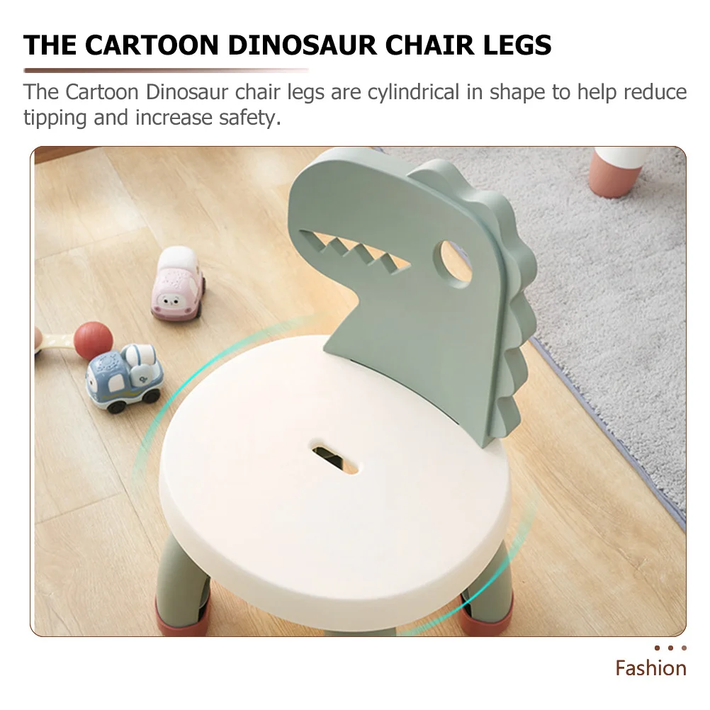 Children Chair Toddler Back Cartoon Dinosaur Kids Stool Portable Step Closet Safe Rounded Corners PP PVC Material Lightweight