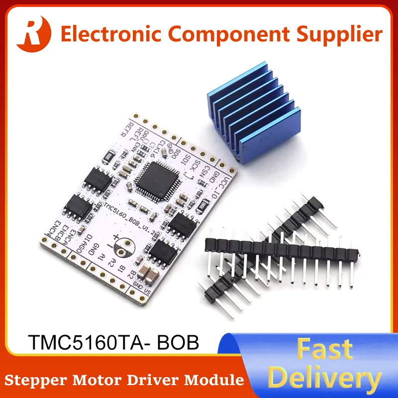 

New TMC5160TA-BOB TMC5160TA-V1.0 BOB High Power Stepper Motor Driver Board Module TMC5160 StepStick Super Silent for 3D Printer