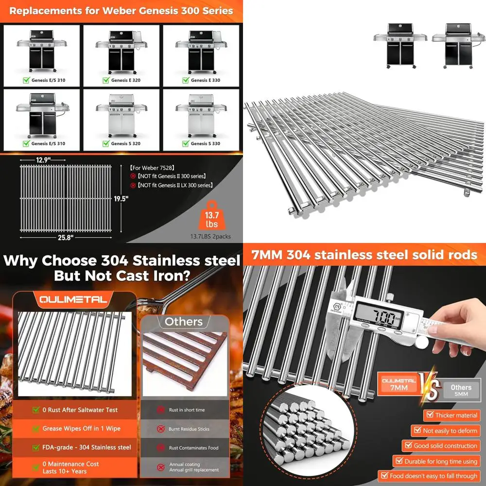 

Решетки для газовых грилей 19.5 и запасные части для грилей серии Genesis