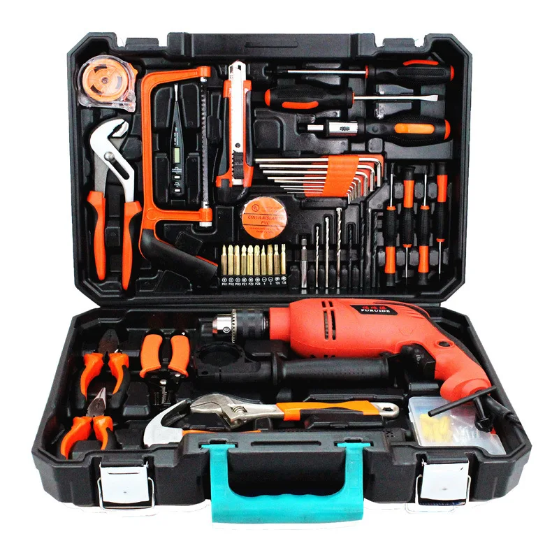13Mm impact electric drill electric drill set hardware tool box, hand tool combination set