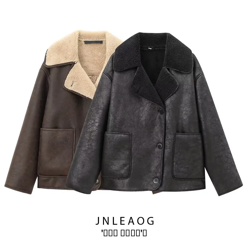 

Faionable двусторонняя женская осенняя новинка Jaet, универсальная верхняя одежда из полиэфирной ткани, длинная застежка на пуговицы све