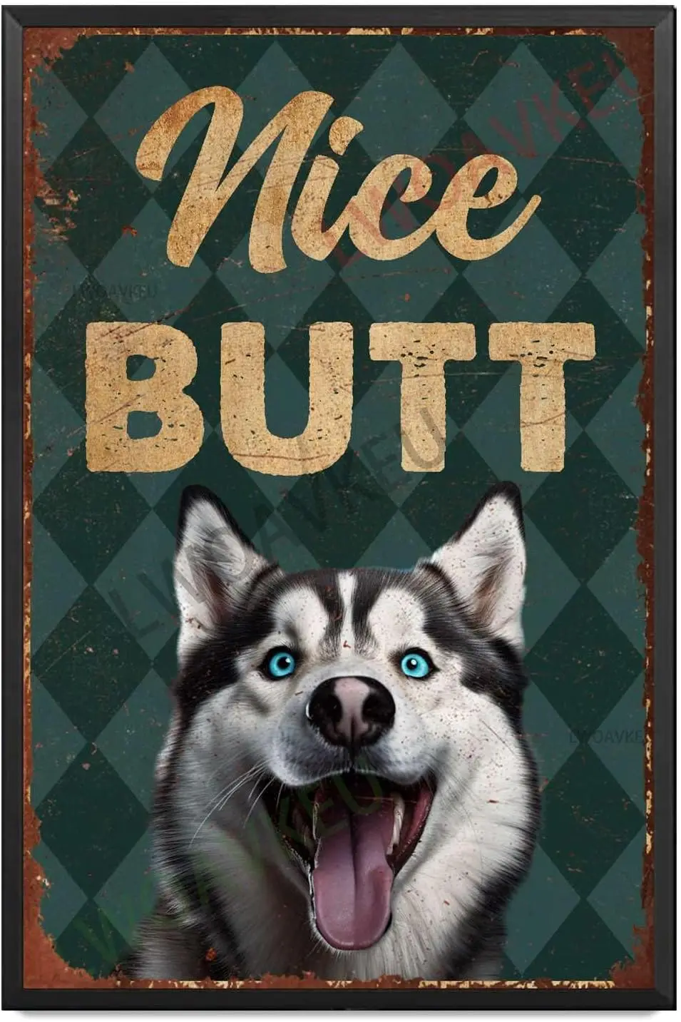 Aluminum Metal Tin Sign Bathroom Siberian Husky For Funny Decorations For Home Bar Pub Cafe Room 8.00