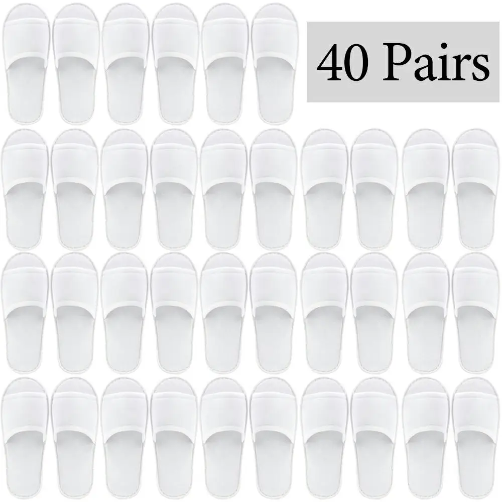 20-200Pairs Open Teen Wegwerp Slippers voor Gasten Witte Huis Gast Slippers Antislip Hotel Slippers Unisex spa Slippers