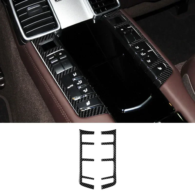 Rear Control Panel Real Carbon Fiber Sticker For Porsche Panamera 2010 2011 2012 2013 2014 2015 2016 Car Interior Trim Sticker