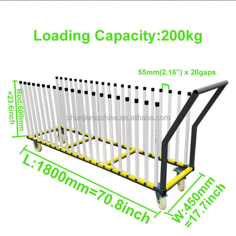 ที่กําหนดเอง 20 ชั้น Cargo Storage Rack แผงหน้าต่างกระจกแผ่น Sorting Moving Trolley