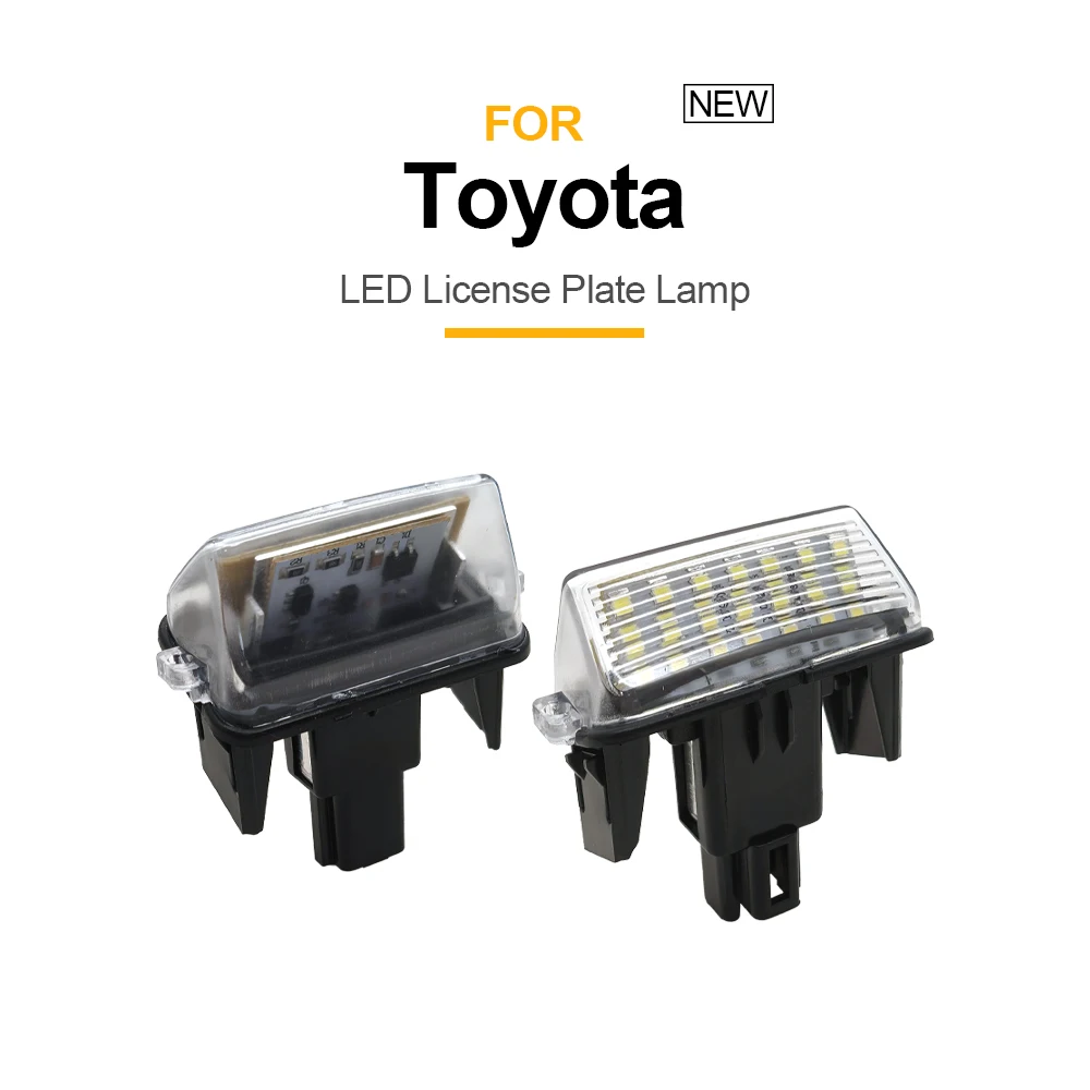 Luz LED para matrícula de coche, 2 uds., para Toyota Camry Hybrid Yaris Prius C Avalon Highlander Verso-S