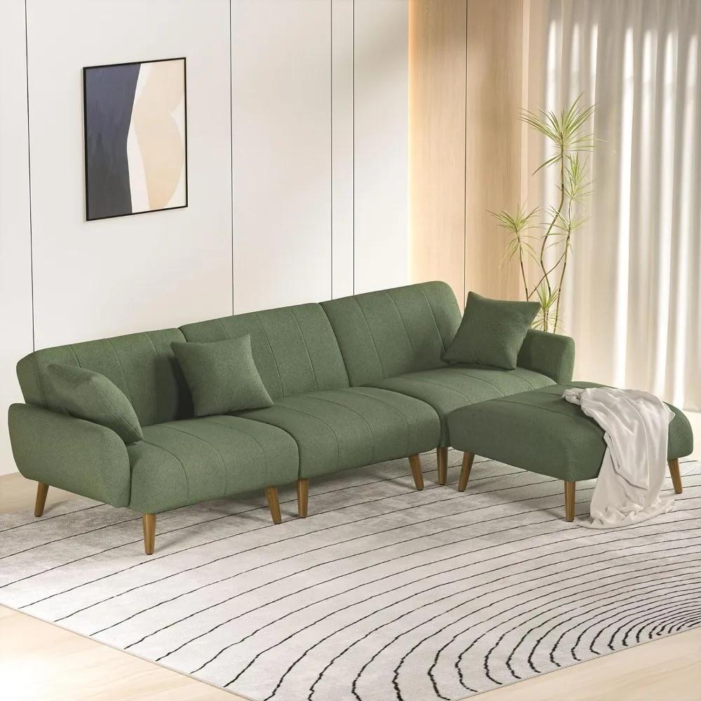 

Convertible 107.6" Sectional Sofa Couch W/Removable Ottoman, L-Shaped Sectional Couch for Living Room, Corner Sectional Sofa