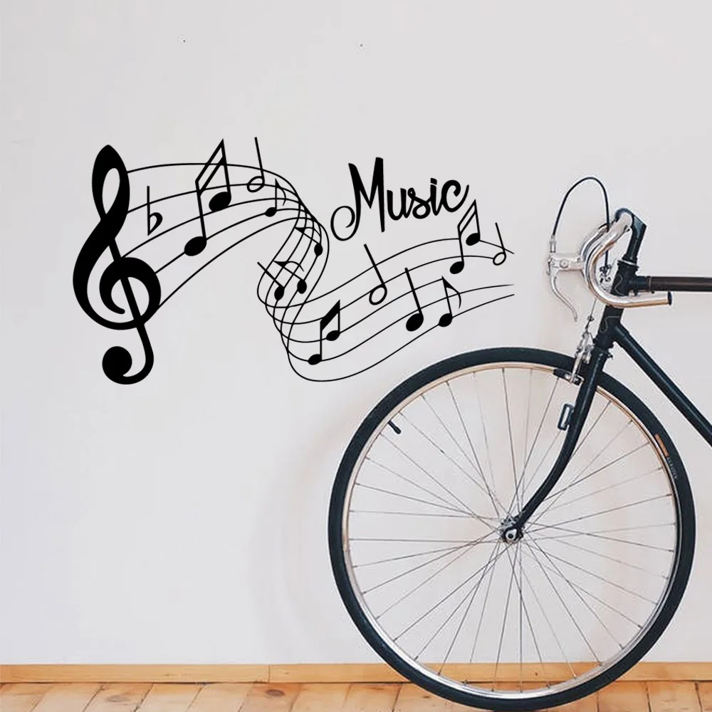 Dekoracyjna muzyczna naklejka ścienna do dekoracji pokoju dziecięcego Bar Home dekoracja sypialni naklejka ścienna tapeta naklejki naklejki