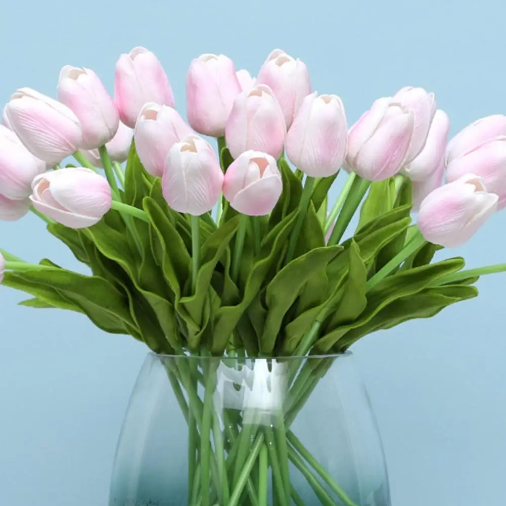 Street Flower Arrangement 5 Pcs Artificial Pu Tulip Bouquet Real Touch Fake Flowers Floral Arrangement for Wedding Spring Home